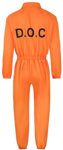 Prisoner Costume Carcerato Costume Halloween Uomo Da Yellow Hazmat Suit Tuta Arancione Donna Lavoro Agricoltura Outfit Meccanico Prigioniero Intera Imbianchino Tute Divisa 4Xl Chimica Gialla Man