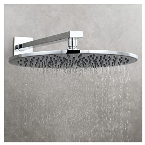 XFLSDHGD Regenduschkopf, Hochdruck Wasserfall Duschhead mit verstellbarem Winkel, runder Messing -Niederschlagsduschkopf, Chrom, 8 Zoll ()