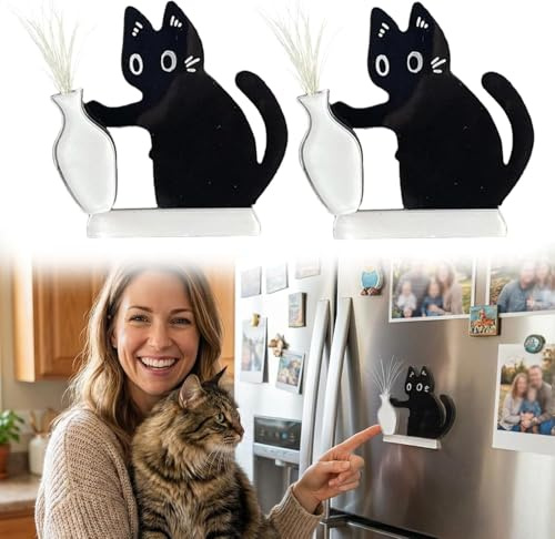 2 x Katzen-Schnurrhaar-Halter, Katzenschnurhaar, Andenken, Magnet, Acryl, Gedenkdekoration, Kühlschrank, für Karten, Kalender, Häuser, Küchen, Büros, Schränke, Klassenzimmer, Kabinen