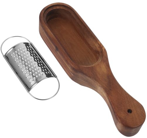 Gatuida Stainless Steel and Wood Cheese Grater Manual Kitchen Grater Tool Multifunctional Vegetable Shredder Suitable for Home Cooking and Food Preparation