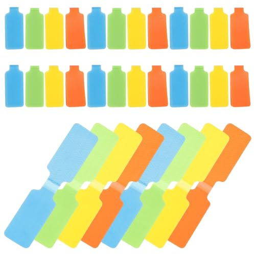 Kisangel Etiquetas de Cable de Nailon Reutilizables 50 Unidades 20x45 Mm 8 Colores Superficie para Escribir Ideales para Organización y Etiquetado de Cables Electrónicos Red