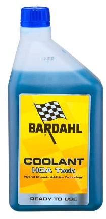 Bardahl - Coolant HOA Tech - Liquido Refrigerante Anticongelante, Liquido Radiatore Prediluito e Pronto all’Uso, per Moto, Scooter, Quad con Fluidi HOAT, -37°C +108°C, 1 Litro