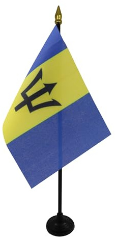AZ FLAG Bordsflagga Barbados 15x10 cm Barbadisk 100D Polyester Plastfot