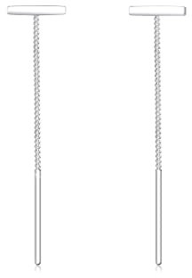 Damen Ohrhänger Geo Stab Minimal in 925 Sterling Silber Rosévergoldet