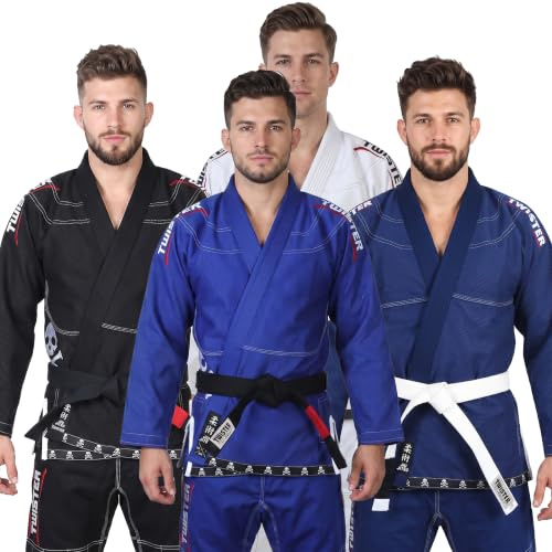Twister Progress 5.0 Brazilian Jiu Jitsu Gi | BJJ Gi | Lightweight Preshrunk Pearl Weave | With Pants and Jacket 475gram (BLUE, A3)