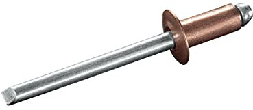GOEBEL® - 1000 x Flachkopf Blindnieten Kupfer Legierung/Stahl (Ø x L) 3,0 x 6,0 mm - ISO16582 - Flachkopf Niete - Popniete - STANDARD