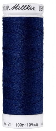 Mettler Nähgarn DENIM DOC 100m in Dunkelblau speziell für Jeansstoffe und Jeansfarben. Jeansgarn