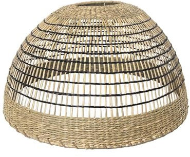 Lumisky Lampenschirm CESARE aus Seegras, geflochten, natürlich, Boho-Stil, für elektrische Fassung E27, Höhe 28 cm