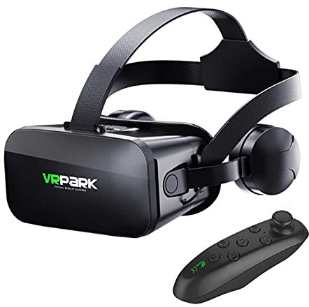 ZMKY VR - Occhiali universali per realtà virtuale, con manico wireless, protezione degli occhi, in vetro morbido e confortevole, 3D VR (realtà virtuale) per bambini e adulti