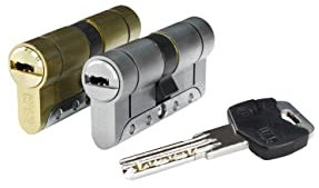 IFAM Cilindro Puertas Iridium, 30x30mm, Leva 15mm, Bombin Cerradura Seguridad, 5 Llaves, Doble Protección Antirotura, Antitaladro y Antiganzúa, Doble Sistema Antibumping, Perfil Europeo, Color Níquel