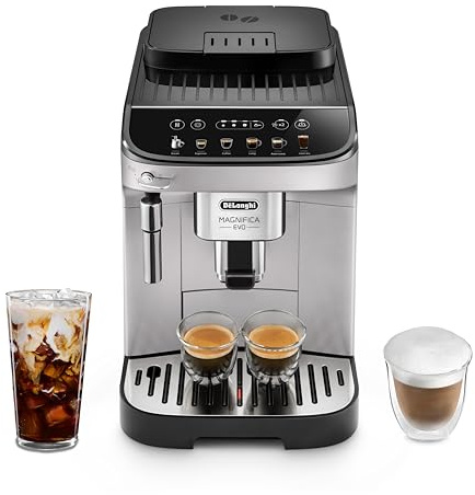 De'Longhi Magnifica Evo Automatic Espresso & Coffee Machine with Manual Milk Frother, Built-in Grinder & Auto-Clean Function - For Latte, Cappuccino, Americano, Iced Coffee, ECAM29043SB