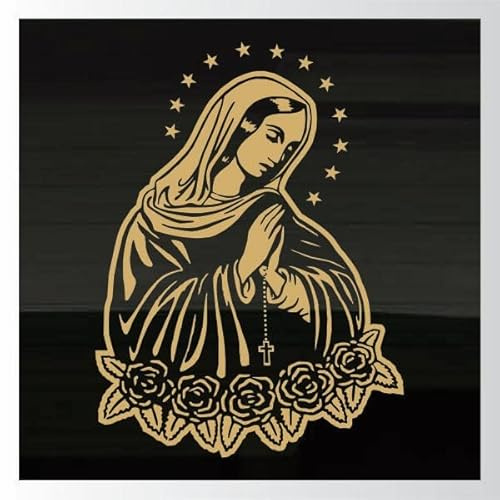 myrockshirt Betende Jungfrau Maria Rosen Rosenkranz 20 cm Aufkleber Autoaufkleber Sticker Decal