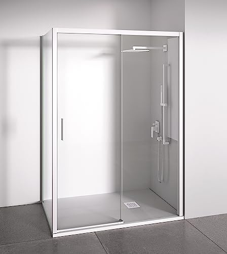 BELLOBATH Mampara de Ducha Angular Blanco 115-120 X 67-70m Acceso Izda.
