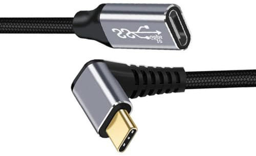 chenyang Cable USB C USB 3.1 Tipo C Macho a Hembra Cable de Datos de extensión en ángulo de 90 Grados 10 Gbps 100W 1.0M