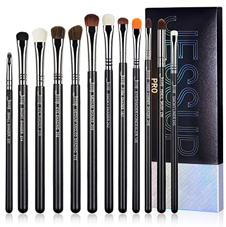Jessup Brochas de Maquillaje para Sombra de Ojos,12 Piezas Set de Brochas Maquillaje Ojos Profesional,Pinceles Maquillaje Ojos para Sombra de Ojos,Corrector,Sombreado Ahumado Difuminador,T339