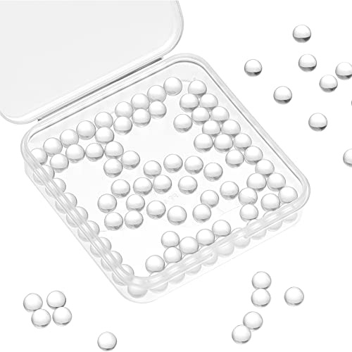 NBEADS 100 Stück Glas Quarz Perlen, 6mm Quarz Kugeln Perlen Klare ungebohrte runde Glasperlen Kein Loch Kristall Klar Glas Charm Perlen für DIY Schmuck Herstellung von Dekorationen