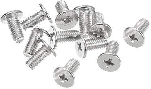 sourcing map M5-0,8 x 10 mm 12 viti a testa rotonda piatta in acciaio inossidabile 304 Phillips Drive Viti di fissaggio hardware per il collegamento di mobili