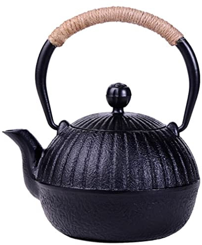 AMYSTY Theiere en Fonte Théière en Fonte 550 ML Théière Théières en Fonte Théière Petit Pot De Fer Noir Pot Manuel Bouilloire Pot Japonaise Théière Théière Fonte