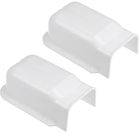 PATIKIL 4 PVC Cubierta Decorativa Línea, 2 Paquete Pared Entrada Tapa Tubo Piezas Accesorios para Aire Acondicionador Central AC Calefacción Bomba, Blanco