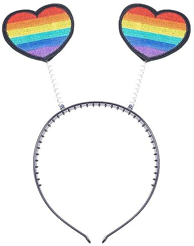 Goldschmidt Regenbogen Haarreif mit Herzchen | Liebe Vielfalt Pride | Haarschmuck Tiara Accessoires