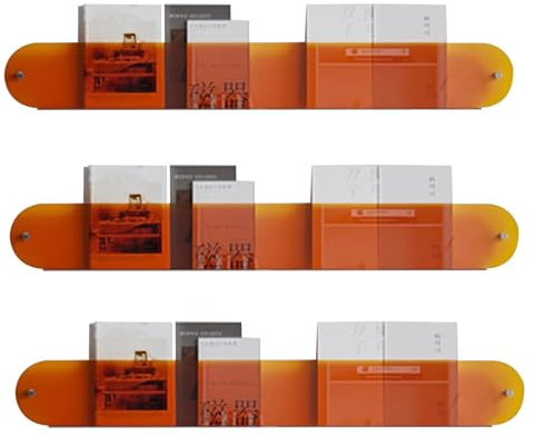 Wandmontierter Dokumentenhalter, Literaturhalter, 3-teiliges hängendes Bücherregal/Schallplatten-Aufbewahrungsorganzier, Wartezimmer/Lobby-Literaturregal (Farbe: Blau, Größe: L 100 cm/39,4 Zoll). ( Co