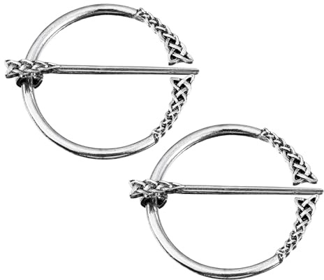 QUARKZMAN Broche Vintage pour Manteau, Pcs Broche Penannulaire pour Manteau Épingle à Écharpe Broche pour Cardigan Accessoire de Costume
