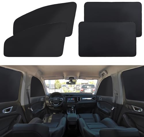 XCBYT Car Window Shades - 4 Pcs Car Privacy Curtains - 100% Block Light Car Window Covers - Magnetic Side Window Sun Shade Keeps Cooler for Breastfeeding, Taking a nap, Changing Clothes, Camping