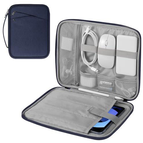 MoKo Custodia Morbida con Maniglia per Tablet da 9-11 Pollice, per iPad Pro 11 M4 2024/11 pollici iPad Air M2 2024/iPad 10a 10,9 2024/iPad Air 5/4 10,9, Galaxy Tab S9/S8/S7/A9+/A8/A7, Indaco