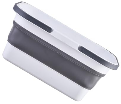 Didiseaon Cubo Plegable Portátil de Plástico para Fregona con Asa, Capacidad 15l, Resistente y No se Deforma, Adecuado para Limpieza Doméstica y Picnics