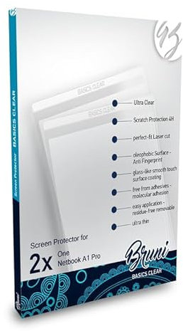 Bruni Protecteur d'écran compatible avec One Netbook A1 Pro Film Protecteur, cristal clair Écran protecteur (2X)