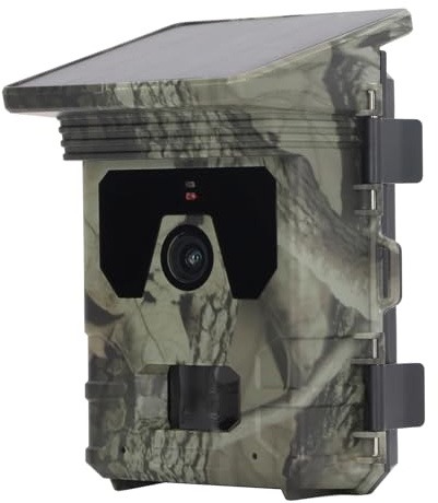 Solar-Hinterkamera, 4K 50 MP Solar-Wildwildjagd-Hinterkamera, 0,3 S Auslösezeit, 90° Erkennungswinkel, Nachtsicht, Bewegungsaktiviert, IP65 Wasserdicht