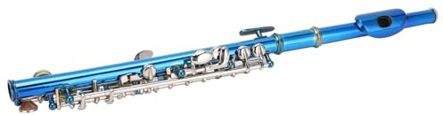 6 Löcher Piccolos Blue Anfänger Piccolo E-Taste Französisches Piccolo-Tasteninstrument mit Schwarzer Lederbox für Anfänger