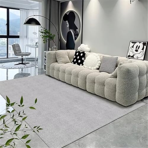 RUGMRZ Teppich nach maß Marmor 150x200CM Bettvorleger schallschutz Grau Modernes minimalistisches Design bequemer und verschleißfester