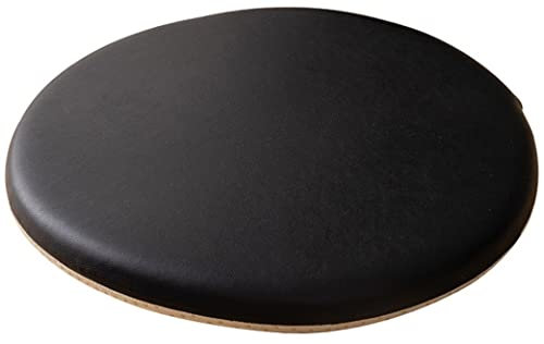 Rundes Sitzkissen aus Memory-Schaum, rutschfestes Leder-Stuhlkissen für Heimdekoration, weiches und bequemes Bodenkissen für Schlafzimmer, Sofa und Hocker, schwarz, 43,2 cm