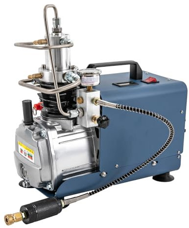 Bomba de compresor de aire de alta presión, 1,8 kW, 300 bar, compresor PCP con sistema de refrigeración por agua y ventilador de refrigeración, bomba de aire de alta presión de 50 l/min para pistolas