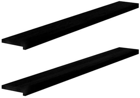 Brokky 4009180 Davanzali 2 pz Marrone Scuro 160x20x2 cm Legno Massello Rovere Banca per finestre, per Interni, davanzale Interno,Soggiorno, Decorazione