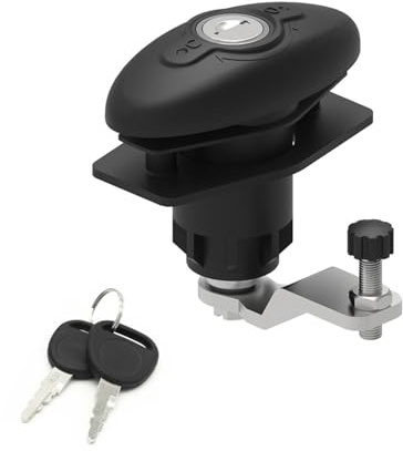 MTSmart Wohnmobil Schlösser,T-Griff Schloss Kit mit Schlüsseln, T-Griff Garagentorschloss Türschloss für Wohnmobil Anhänger Wohnwagen RV Boote Werkzeugkastenschloss Schwarz, 1 Stück (G04)