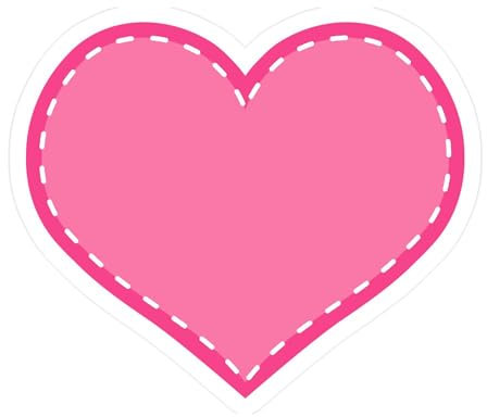 CafePress Pink Stitch Heart Pajamas Small Die Cut Sticker, 3x4 Matte Finish