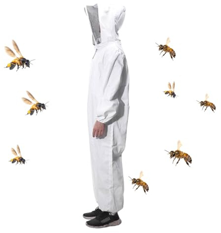 Traje de apicultura – Apicultor | Equipo de protección de apicultura | Ropa con capucha de tela transpirable para apicultura | Equipo de apicultura de mezcla de algodón para apicultores profesionales