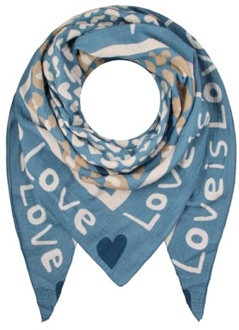 Majea - Dreieckstuch Damen-Halstuch, Schal Scarf Stola Quadratischer Schal Damen (880070) (blau 4)