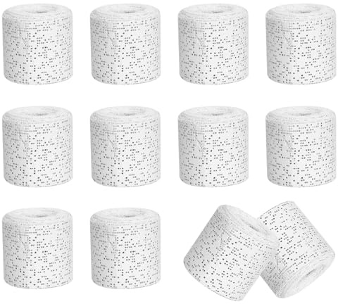 ARCPNRT Juego de 12 Rollos de Vendaje de Yeso, Kit de Vendajes de Yeso para Moldes de Modelado, 5cm x 270cm, Blanco Venda de Escayola, Secado Rápido, para Pintura con Textura, Cara Arte Creativo