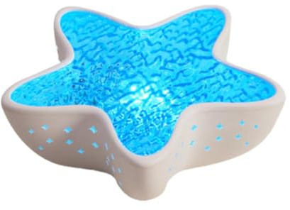 Starfish Ocean Projection Lamp,Romantic Water Ripple Night Light,7 Colors Hologr Lamp,Ocean Star Light,3D Projector