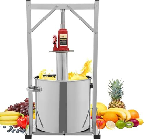 Générique Pressoir hydraulique for Fruits et vin, en Acier Inoxydable 12/22 L, Presse à jus 100% Naturel, Presse Manuelle for Miel, Fournitures de Bricolage for la Fabrication de jus(12L)