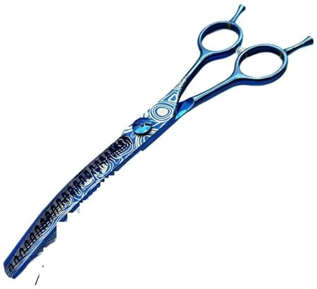 Tijeras Peluqueria Tijeras de peluquería profesionales 7,48 pulgadas, tijeras entresacar curvas(Blue curved)