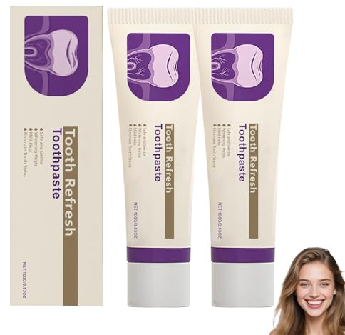 Kreain Nature Pâte À Dent Rafraîchissante,Soins Buccaux Naturels,Dents Sensibles,Renforcement De L'émail,Haleine Fraîche, Élimination Des Taches & Soutien À La Santé Dentaire (2pcs)