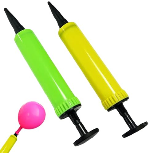 2 PCS Balloon Pump,Balloon Pump Hand,Manual Balloons Pumps,Manual AirPumps, Portable for Party Decorations, Pumps for Balloons for Long BalloonsBirthday Foil Party Inflatable(Yellow and Green)