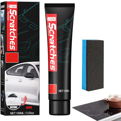 Glass Stovetop Scratch Repair Kit, 100ml Polishing Wax for Glass Ceramic Cooktop, Ceramic and Glass Cooktop Cleaner - Heavy Duty Cleaner and Polish, Scratch Remover for Kitchen, Car
