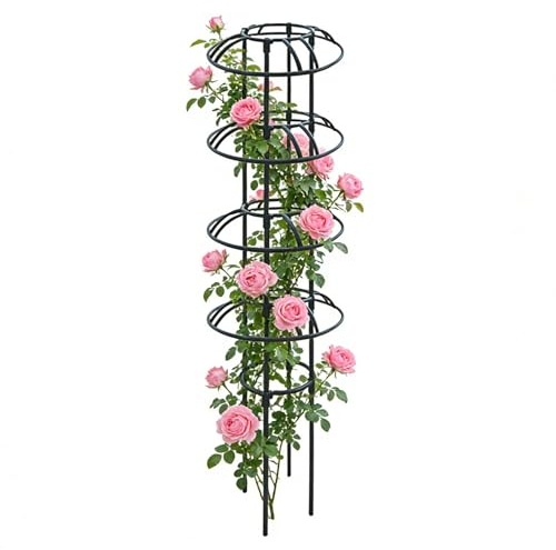 Generisch Gartenspalier - Eisenrohr + PE 130cm | Rostbeständiges Stahl-Pfingstrosengestell | Rankobelisk Zum Clematis- Früchte Gewächshaus Innen Außen