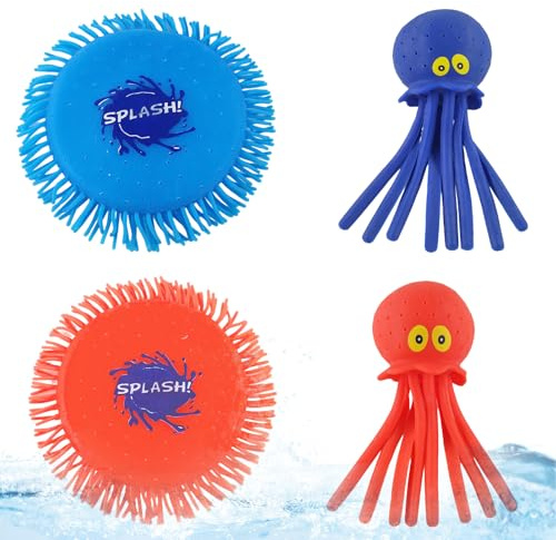 Wasserspielzeug, Wasser Frisbee + Oktopus Wasserbomben, Pool spielzeug, Wasserspielzeug Pool, Wasserspielzeug in Knalligen Farben, Sommer Spaß