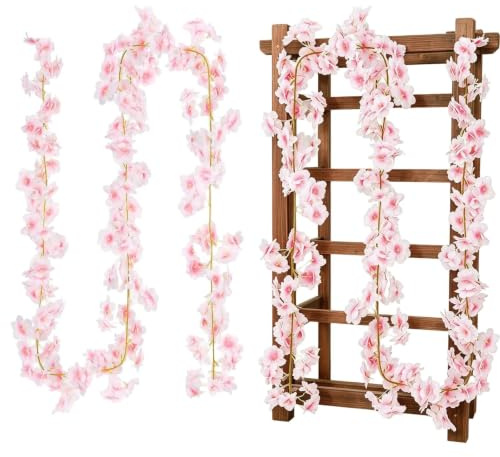 2 Pièces 1,8m Guirlande Fleurs Artificielles, Guirlande de Fleurs Cerisier